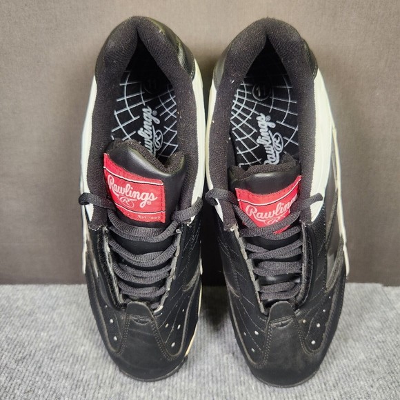Rawlings Endzone Low Mens Size 11 Black White Athletic Low Top Baseball Cleats - Picture 6 of 9